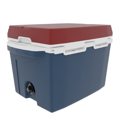 Taiga 27 Quart Blue Cooler with Maroon Lid – Compact Outdoor Ice Chest Built Tough in the USA