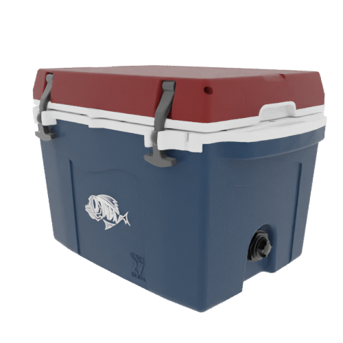 Taiga 27 Quart Blue Cooler with Maroon Lid – Compact Outdoor Ice Chest Built Tough in the USA