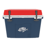 Taiga Coolers 27 Quart Blue Cooler with Red Lid – Reliable Boat Ice Cooler Built Tough