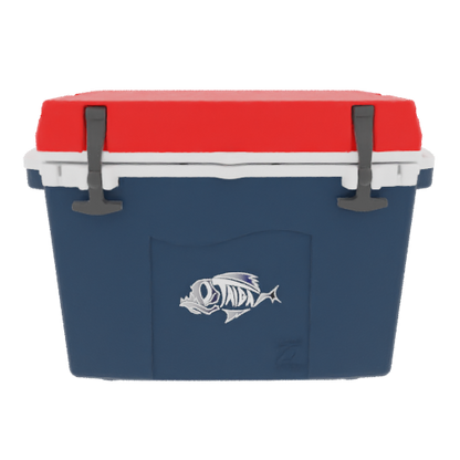 Taiga Coolers 27 Quart Blue Cooler with Red Lid – Reliable Boat Ice Cooler Built Tough