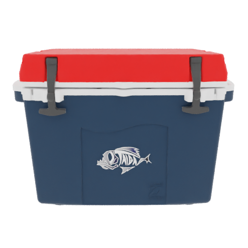 Taiga Coolers 27 Quart Blue Cooler with Red Lid – Reliable Boat Ice Cooler Built Tough