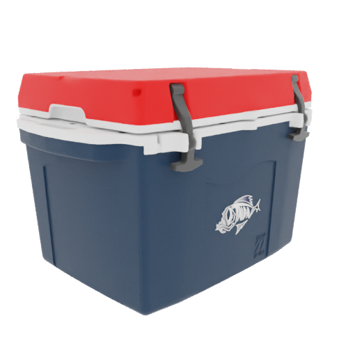 Taiga Coolers 27 Quart Blue Cooler with Red Lid – Reliable Boat Ice Cooler Built Tough