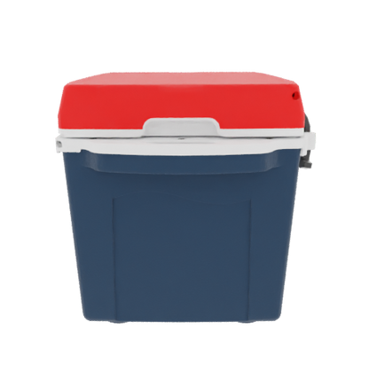 Taiga Coolers 27 Quart Blue Cooler with Red Lid – Reliable Boat Ice Cooler Built Tough