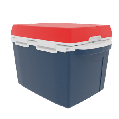 Taiga Coolers 27 Quart Blue Cooler with Red Lid – Reliable Boat Ice Cooler Built Tough