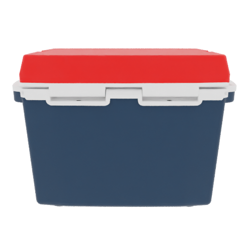 Taiga Coolers 27 Quart Blue Cooler with Red Lid – Reliable Boat Ice Cooler Built Tough