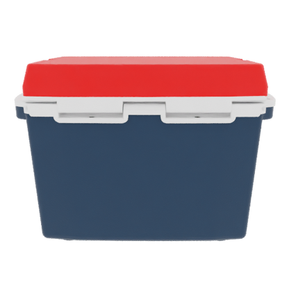 Taiga Coolers 27 Quart Blue Cooler with Red Lid – Reliable Boat Ice Cooler Built Tough