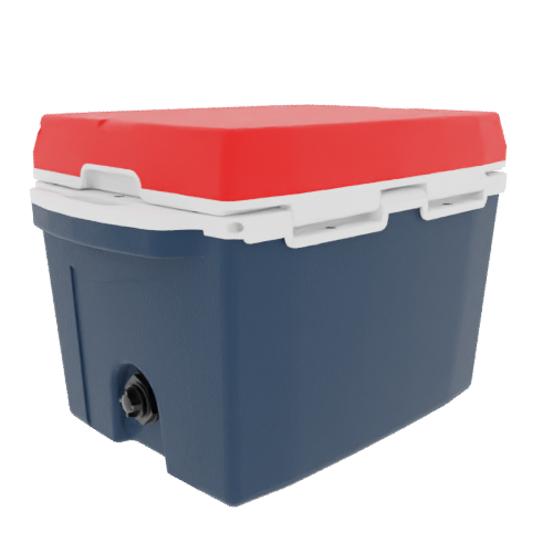 Taiga Coolers 27 Quart Blue Cooler with Red Lid – Reliable Boat Ice Cooler Built Tough