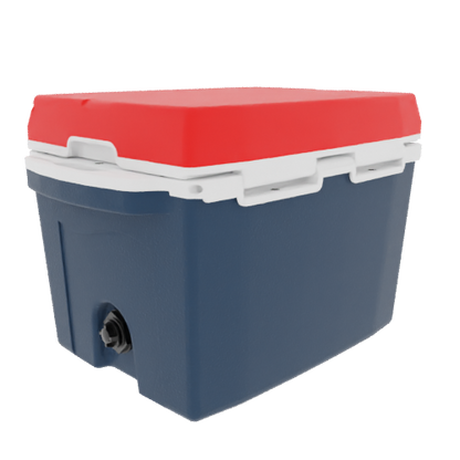 Taiga Coolers 27 Quart Blue Cooler with Red Lid – Reliable Boat Ice Cooler Built Tough