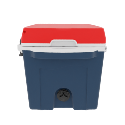 Taiga Coolers 27 Quart Blue Cooler with Red Lid – Reliable Boat Ice Cooler Built Tough