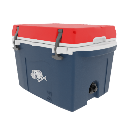 Taiga Coolers 27 Quart Blue Cooler with Red Lid – Reliable Boat Ice Cooler Built Tough