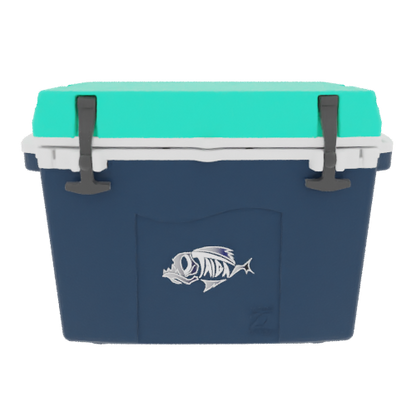 Taiga 27 Quart Blue Cooler with Seafoam Lid – American-Made Personal Ice Chest for the Outdoors