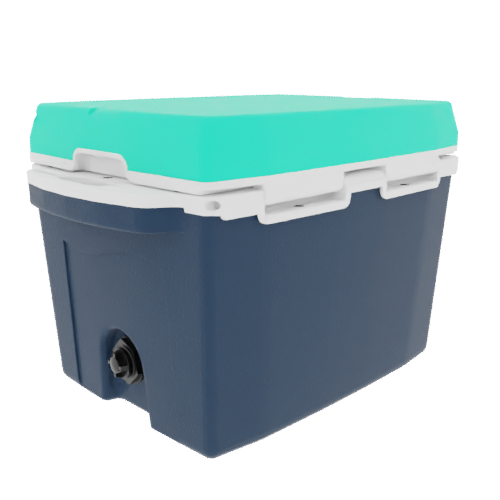 Taiga 27 Quart Blue Cooler with Seafoam Lid – American-Made Personal Ice Chest for the Outdoors