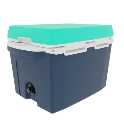 Taiga 27 Quart Blue Cooler with Seafoam Lid – American-Made Personal Ice Chest for the Outdoors