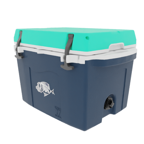 Taiga 27 Quart Blue Cooler with Seafoam Lid – American-Made Personal Ice Chest for the Outdoors