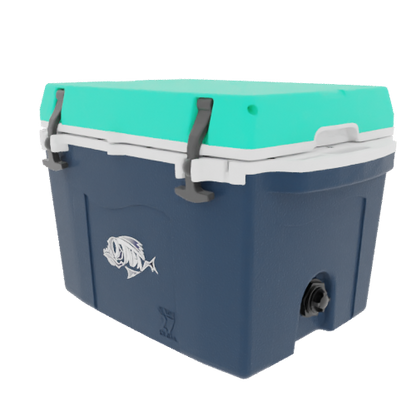 Taiga 27 Quart Blue Cooler with Seafoam Lid – American-Made Personal Ice Chest for the Outdoors