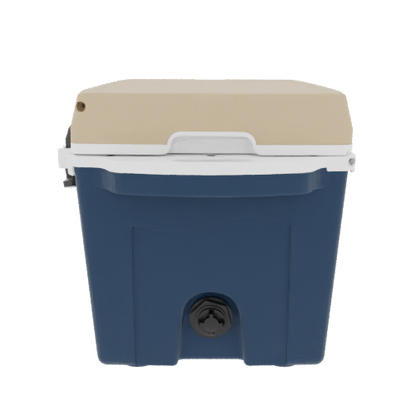 Taiga 27 Quart Blue Cooler with Tan Lid – Durable Small Hard Cooler for Hunting & Field Use