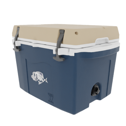 Taiga 27 Quart Blue Cooler with Tan Lid – Durable Small Hard Cooler for Hunting & Field Use