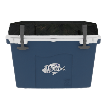 Taiga 27 Quart Blue Cooler with Woodland Camo Lid – Rugged Outdoor Ice Chest Built for the Field
