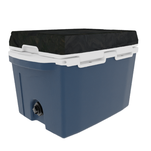 Taiga 27 Quart Blue Cooler with Woodland Camo Lid – Rugged Outdoor Ice Chest Built for the Field