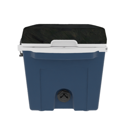 Taiga 27 Quart Blue Cooler with Woodland Camo Lid – Rugged Outdoor Ice Chest Built for the Field