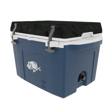 Taiga 27 Quart Blue Cooler with Woodland Camo Lid – Rugged Outdoor Ice Chest Built for the Field