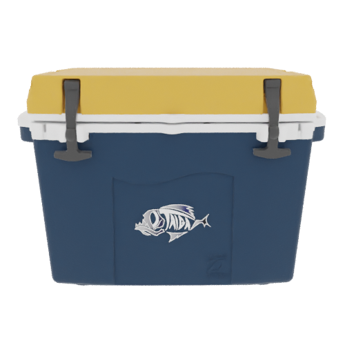 Taiga Coolers 27 Quart Blue Cooler with Yellow Lid – Reliable Boat Ice Cooler Built Tough