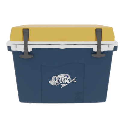 Taiga Coolers 27 Quart Blue Cooler with Yellow Lid – Reliable Boat Ice Cooler Built Tough