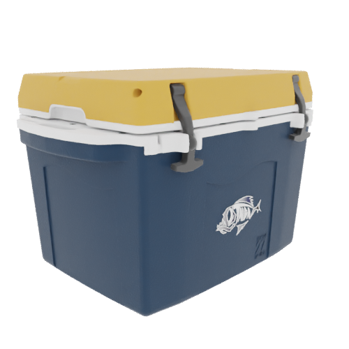 Taiga Coolers 27 Quart Blue Cooler with Yellow Lid – Reliable Boat Ice Cooler Built Tough