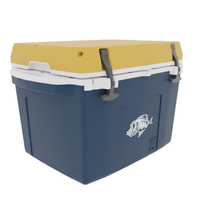 Taiga Coolers 27 Quart Blue Cooler with Yellow Lid – Reliable Boat Ice Cooler Built Tough