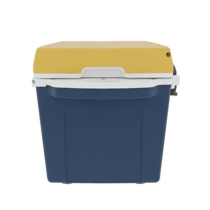 Taiga Coolers 27 Quart Blue Cooler with Yellow Lid – Reliable Boat Ice Cooler Built Tough