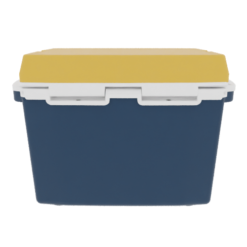 Taiga Coolers 27 Quart Blue Cooler with Yellow Lid – Reliable Boat Ice Cooler Built Tough