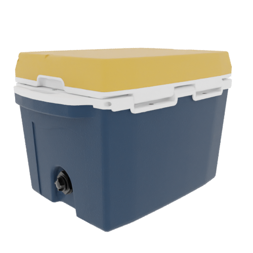 Taiga Coolers 27 Quart Blue Cooler with Yellow Lid – Reliable Boat Ice Cooler Built Tough