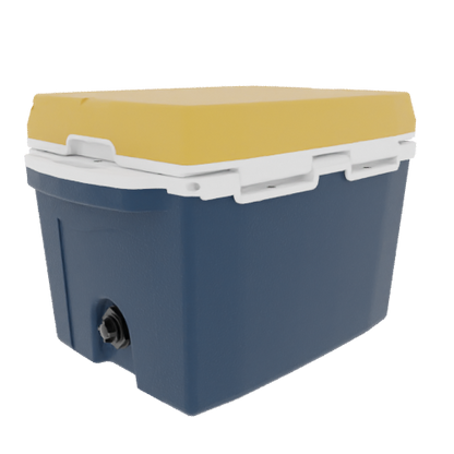Taiga Coolers 27 Quart Blue Cooler with Yellow Lid – Reliable Boat Ice Cooler Built Tough
