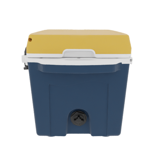 Taiga Coolers 27 Quart Blue Cooler with Yellow Lid – Reliable Boat Ice Cooler Built Tough