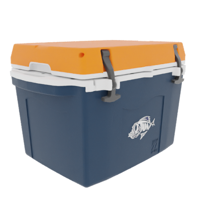 Taiga Coolers 27 Quart Blue Cooler with Orange Lid – Rugged Ice Chest for Work or Tailgate