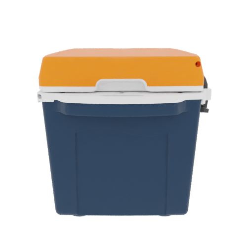 Taiga 27 Quart Cooler: Durable Blue & Orange Ice Chest