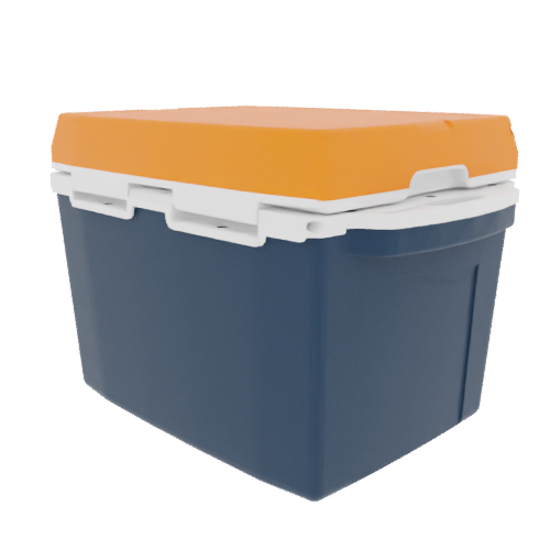 Taiga 27 Quart Cooler: Durable Blue & Orange Ice Chest