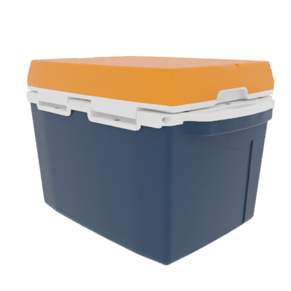 Taiga Coolers 27 Quart Blue Cooler with Orange Lid – Rugged Ice Chest for Work or Tailgate
