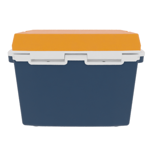 Taiga 27 Quart Cooler: Durable Blue & Orange Ice Chest