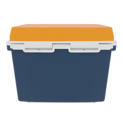 Taiga Coolers 27 Quart Blue Cooler with Orange Lid – Rugged Ice Chest for Work or Tailgate