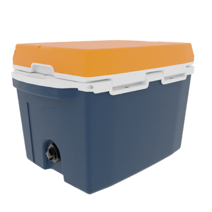 Taiga Coolers 27 Quart Blue Cooler with Orange Lid – Rugged Ice Chest for Work or Tailgate