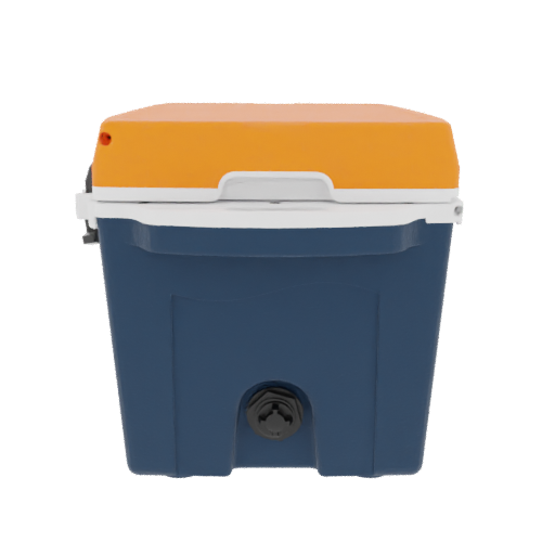 Taiga 27 Quart Cooler: Durable Blue & Orange Ice Chest