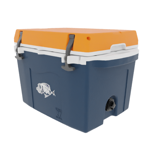Taiga Coolers 27 Quart Blue Cooler with Orange Lid – Rugged Ice Chest for Work or Tailgate
