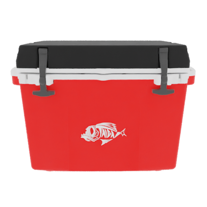 Taiga 27 Qt Heavy Duty Hard Cooler – Red Base, Black Lid – Rugged American Made Ice Chest