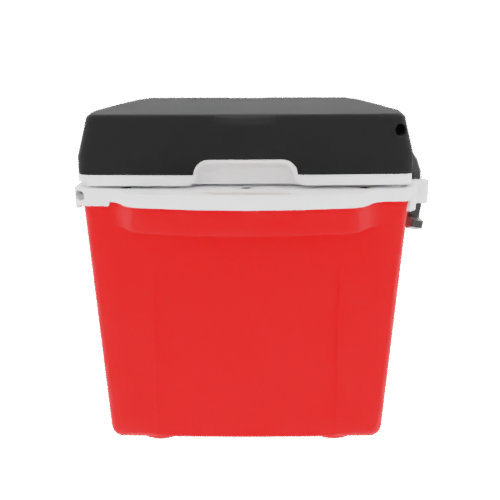 Taiga 27 Qt Heavy Duty Hard Cooler – Red Base, Black Lid – Rugged American Made Ice Chest