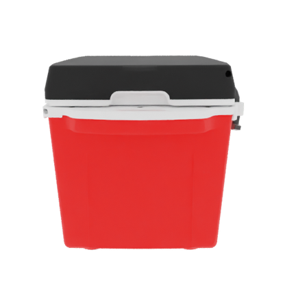 Taiga 27 Qt Heavy Duty Hard Cooler – Red Base, Black Lid – Rugged American Made Ice Chest