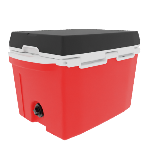 Taiga 27 Qt Heavy Duty Hard Cooler – Red Base, Black Lid – Rugged American Made Ice Chest