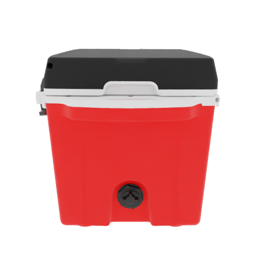 Taiga 27 Qt Heavy Duty Hard Cooler – Red Base, Black Lid – Rugged American Made Ice Chest