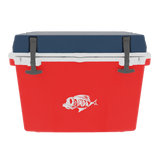 Taiga 27 Qt Rugged Ice Chest – Red Base, Blue Lid – USA Made Heavy Duty Hard Cooler