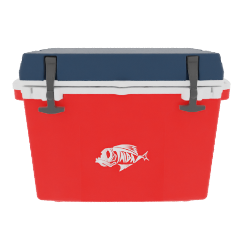 Taiga 27 Qt Rugged Ice Chest – Red Base, Blue Lid – USA Made Heavy Duty Hard Cooler